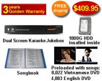 Dual Screen Karaoke Jukebox With Vietnamese dvd and english dvd  songs