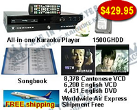 All-in-one Karaoke Player With cantonese vcd and english vcd dvd songs