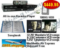 All-in-one Karaoke Player With chinese vcd  songs